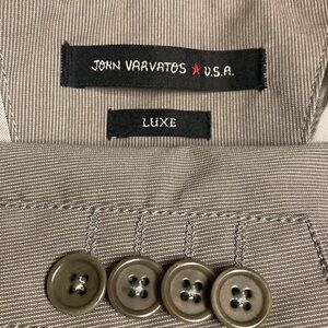 John Varvatos Blazer Mens 40 Gray Stripe Single Breast Light Unstructured Jacket